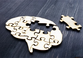 Brain shaped like a puzzle